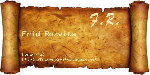 Frid Rozvita névjegykártya